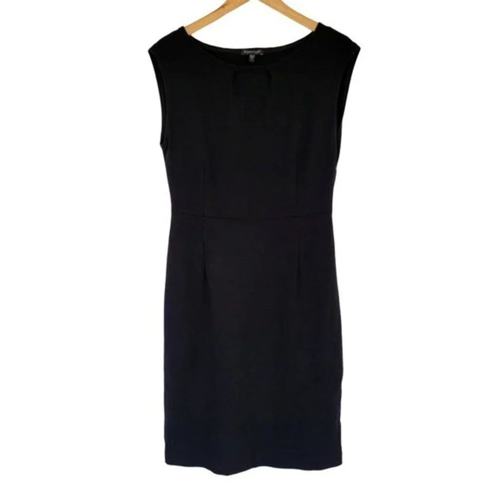 Eileen Fisher Sleeveless Shift Dress Womens Size S Black Italian Fabric